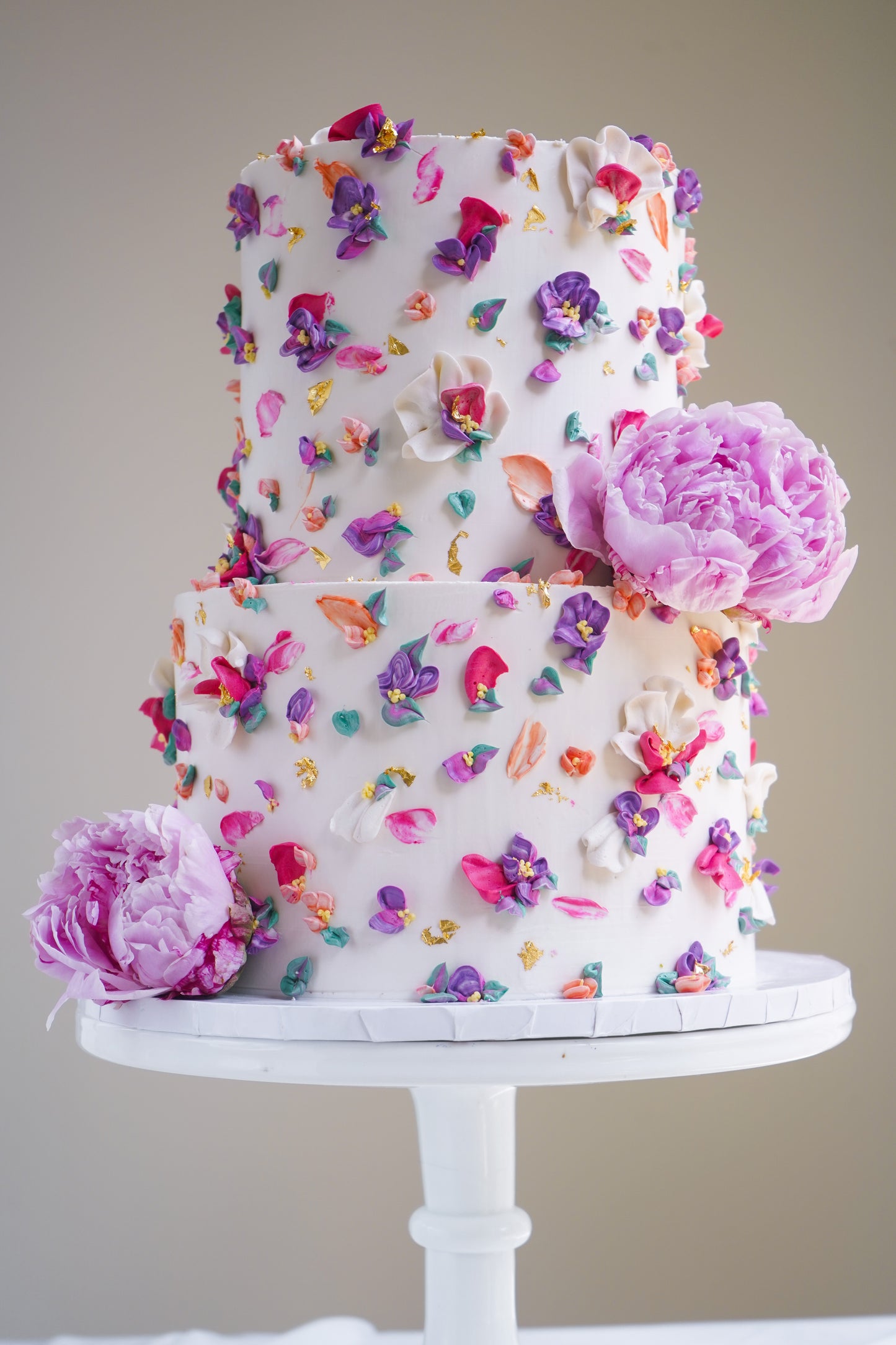 Painted Buttercream Wedding Cakes