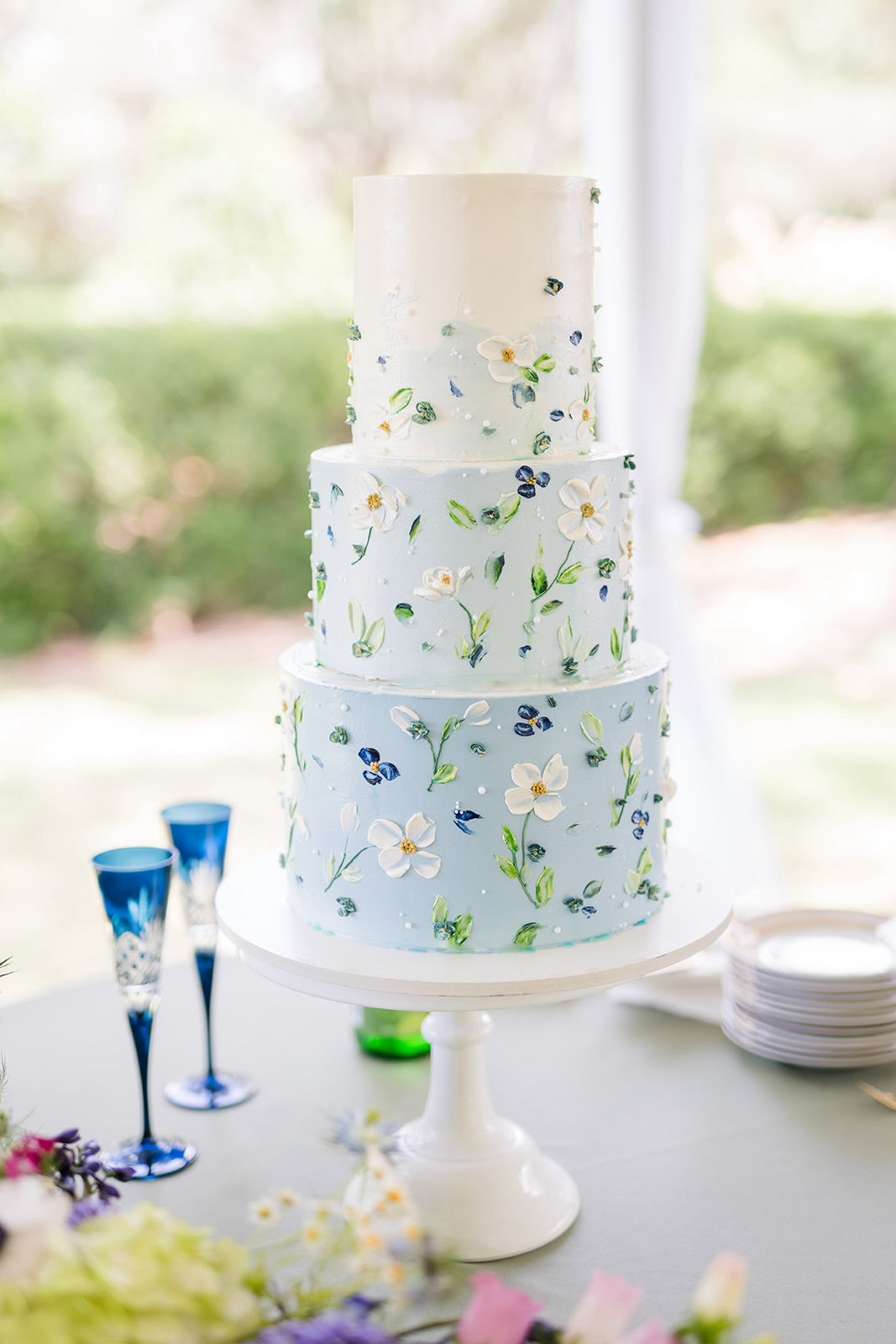 Painted Buttercream Wedding Cakes