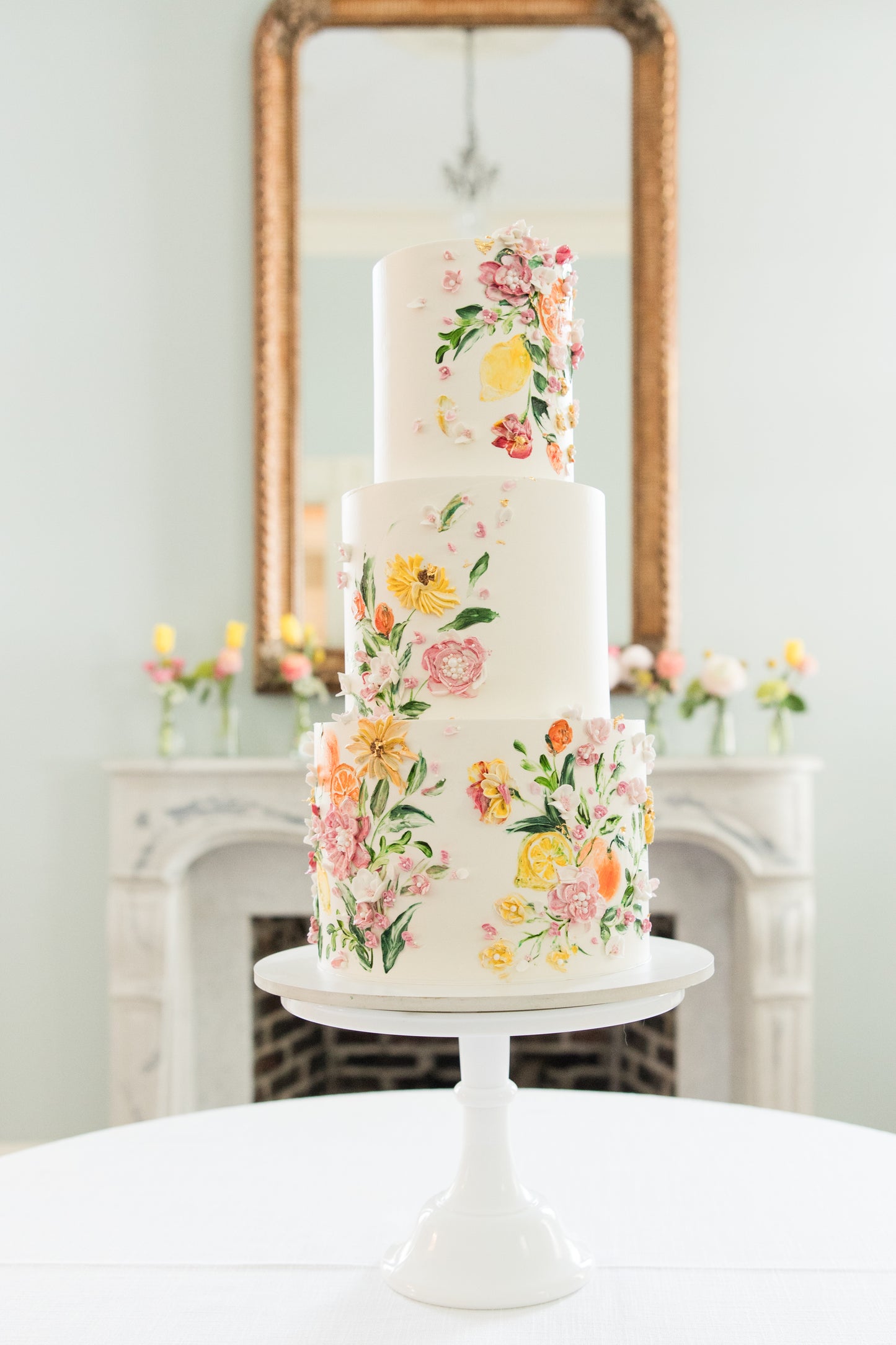 Painted Buttercream Wedding Cakes