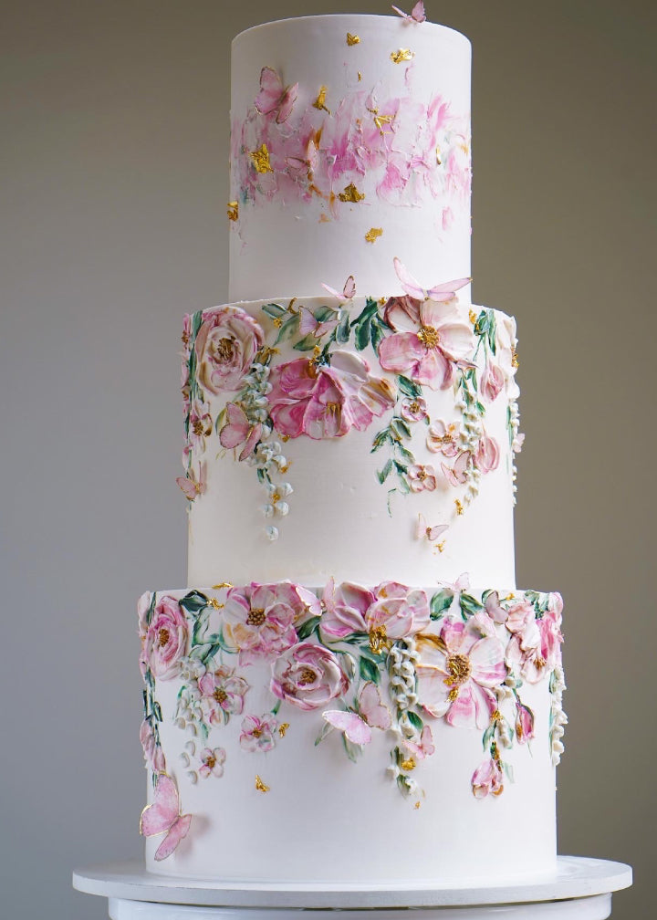 Painted Buttercream Wedding Cakes