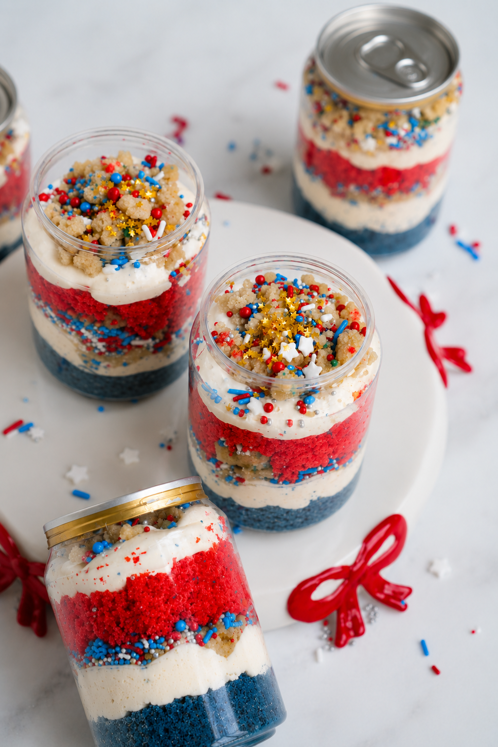 Patriotic Funfetti Cake Cups (2 cans per order)