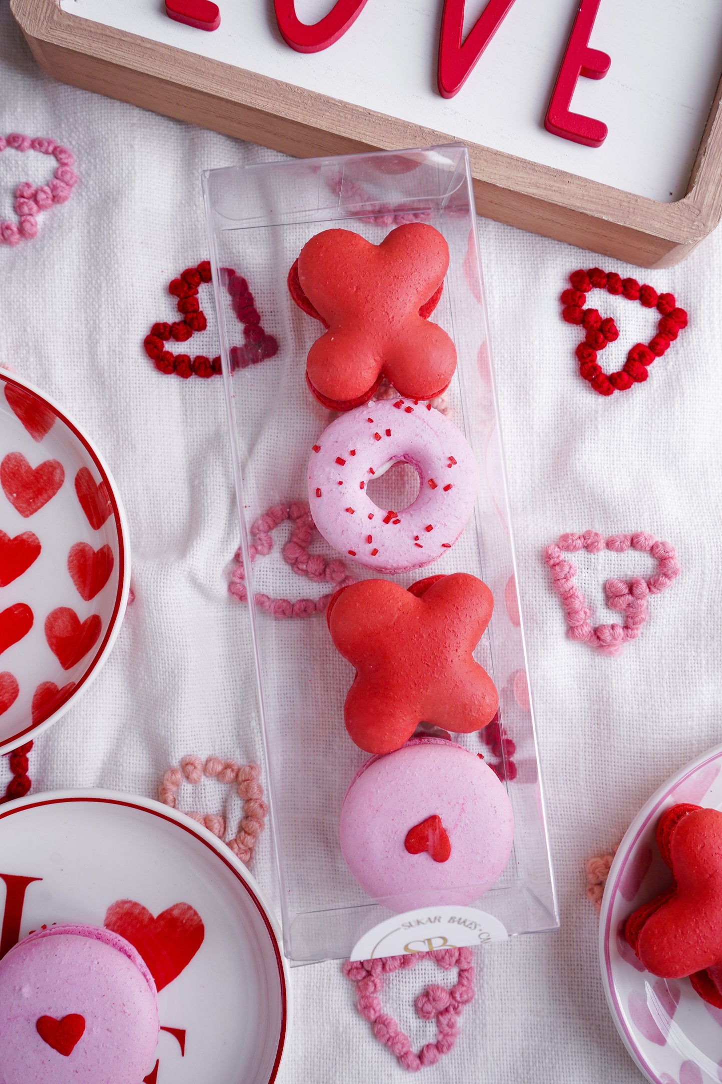 Valentine XOXO Macarons - Pack of 4