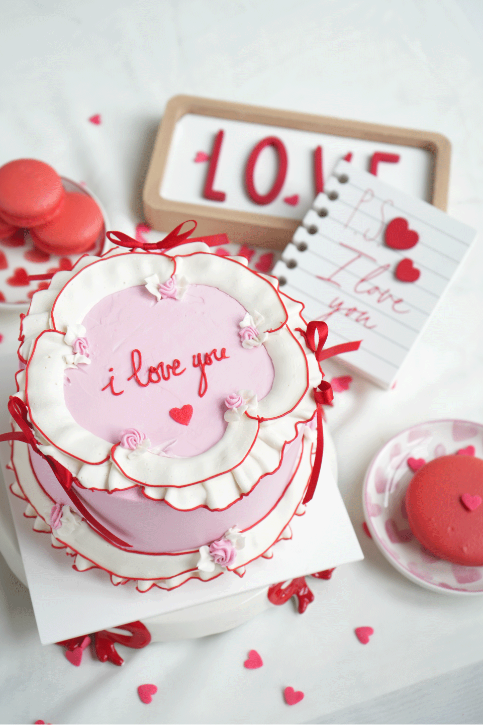【Valentine collection】６種のハートケーキフレーム HEART VINTAGE VALENTINE CAKE (6”) – Sukar Bakes